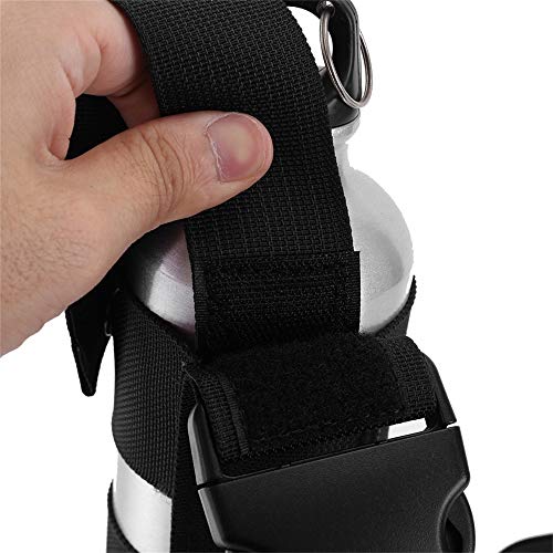 Drop Leg Water Bottle Holster, Pepper Spray Holder Adjustable Thigh Pepper Spray Pouch Open Top Thigh Pouch for Left/Right Leg - color: Black