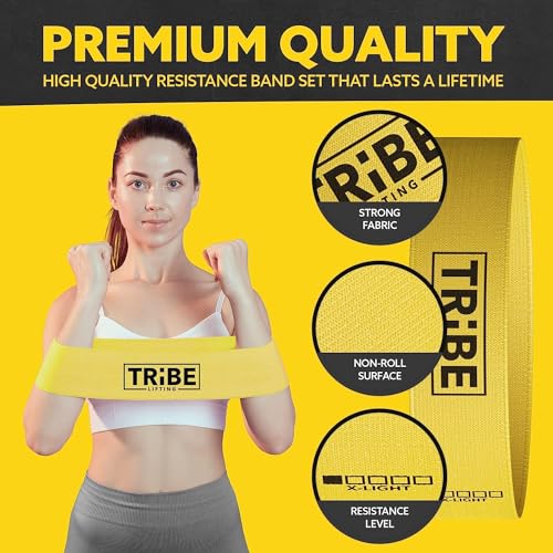 Fabric Resistance Bands for Working Out, 5-Band Set for Legs and Glutes - color: Medium Green