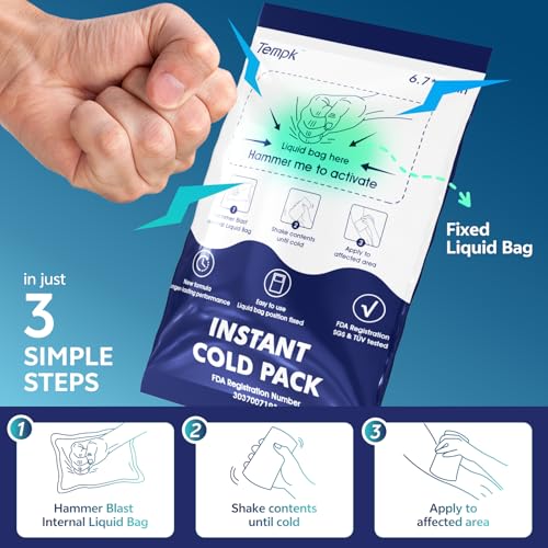 Big 25 Packs(6.7”x4.1“) Instant Cold Packs -Instant Ice Packs for Injuries | Disposable Cold Compress Ice Pack for Pain Relief, Swelling, Inflammation, Sprains, Toothache - Cold Pack for Athletes - size: 25 Packs new(6.7"x4.1")