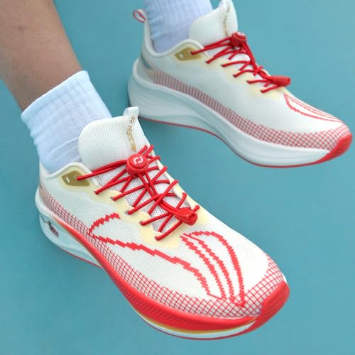RJ-Sport Tieless Elastic Shoe Laces for Adults and Kids - color: Number 007 - Red