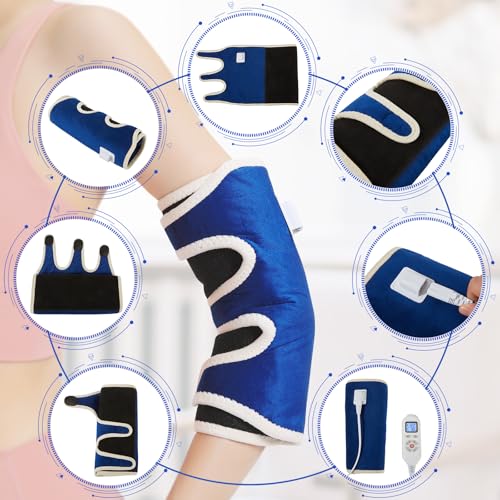 AOKESTE Elbow Heating Pad for Tennis Elbow and Tendonitis, Arm Heating Pad for Pain Relief,Heated Arm Brace for Joint Pain Relief,Adjustable Heat Therapy Brace Auto Shut-Off