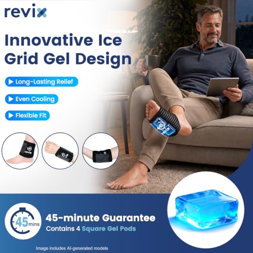 REVIX Foot Ice Pack Wrap, 45 Min Long-Lasting Cold for Plantar Fasciitis - style: 1 Pack