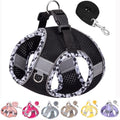 Petank Step in Dog Harness No Pull and Leash for Small Medium Dogs Cats. - color: Black, size: XXXS