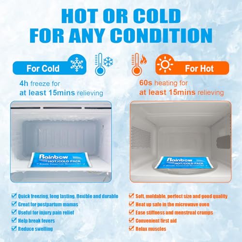 Gel Ice Packs for Injuries, 9.8" x 4.3", 4 Packs - color: Blue - 9.8" X 4.3" - 4 Ice Packs