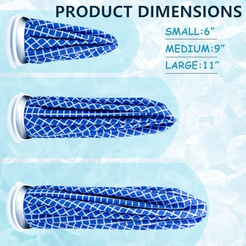 Ice Bags for Injuries, Classic No-Leak Elastic Breathable Ice Pack, Cold and Heat Treatment Ice Bag, Can Relieve Headaches, Migraines, Sports Injuries Swelling Pain, 3 Sizes (6"/9"/11") (4 Sets) - size: 6"/9"/11"