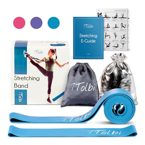 Ballet Stretch Bands Set with Foot Mini Loop, Splits Flexibility Trainer - color: Soft Blue Regular