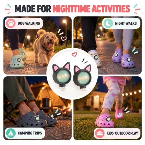 Granatan Lights for Shoes, 2 Headlight Charms for Kids and Adults