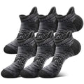 BULLIANT Men Cushioned Compression Nylon Ankle Running Socks No Show 6Pack - color: 6pairs-black8912, size: 6-9