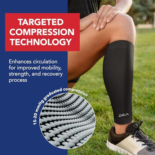 Dr. Arthritis Calf Compression Sleeve for Men and Women, Calf Sleeve & Leg Compression for Shin Splint Relief, Helps with Varicose Vein(Medium, Black, 1 Pair) - color: Black