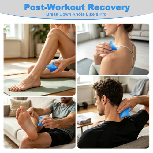 Manual Trigger Point Massager Ball–Deep Tissue Massage Tool - color: Sapphire Blue
