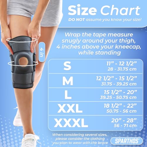 Sparthos Knee Brace for Women & Men - Meniscus Tear Support - Gray-L