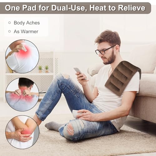 SuzziPad Microwave Heating Pad for Muscle Soreness Fatigue, 7"X16", Brown - color: Brown