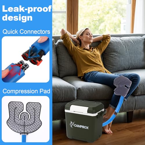Cold Therapy Machine with Speed Control Ice Machine for Knee After Surgery, Knee Replacement Recovery System, Cryotherapy Pain Relief with Universal Compression Pad for Shoulder, Hip and Ankle (Cyan) - color: Green