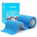 OK TAPE Kinesiology Tape PRO Pre-Cut Latex Free Strips 2in x 16.4ft 2Rolls - color: Dark Blue + Light Blue