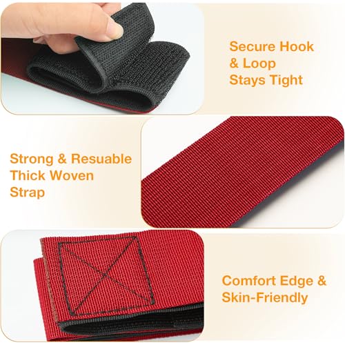 3 Legged Race Bands, Field Day Games for Adults, 4 Players 2pk - color: 2pk(red+blue)-4persons