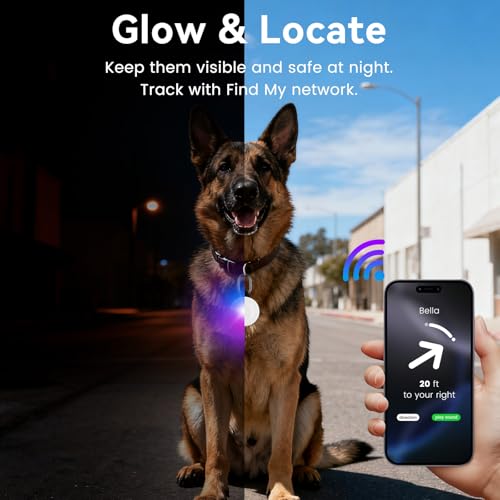 2-in-1 GPS Tracker & Dog Light - Works with Apple Find My - No Subscription