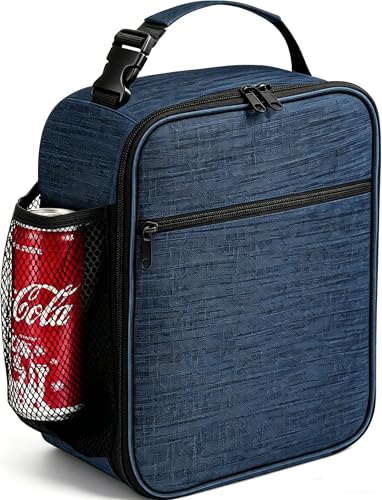 ZM-YOUTOO Lunch Box for Men - Reusable Lunch Bag Men Adult Women- Insulated Small LunchBox - color: Navy Blue