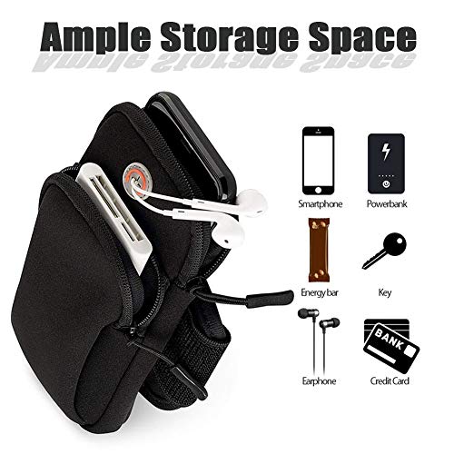 Phone Holder for Running Armband iPhone 17 16 16e 15 14 13 12 11 Pro Max XS XR Plus Mini Galaxy Ultra S26 S25 S24 S23 S22 S21 Note 20 10 Pouch Bag, Arm Band Sleeve Fit Sport Gym Hiking Black - color: 1-Black