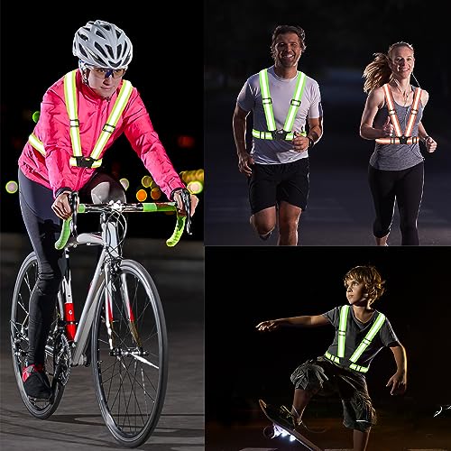 Reflective Vest Running Gear High Visibility Safety Vest Strap for Night - color: Purple