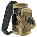 NATURE PIONEOR 32 64 128oz Tactical Water Bottle Pouch, MOLLE Bottle Holder - color: Khaki, size: 32OZ