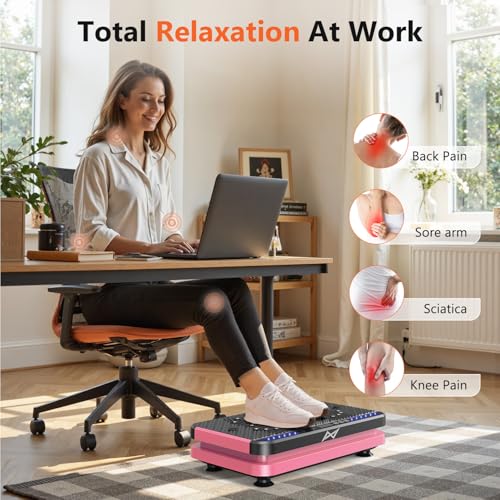 AXV Vibration Plate Exercise Machine Fitness Platform Body Vibrating Board - color: ARK.PINK
