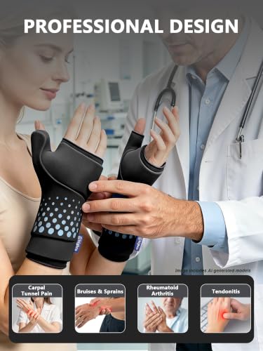 Wrist &Thumb Ice Pack Wrap-Thickened Gel for Long-Lasting Cold Compression - color: 2 Pack-black, size: S/M