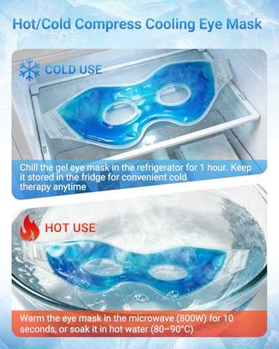 2PCS Gel Cooling Eye Mask for Puffy Eyes and Dark Circles - size: Can be Adjustable according headsize