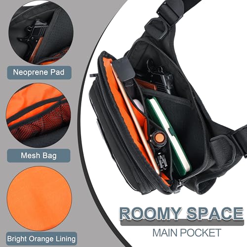 Chest Bag For Men, Outdoor Sports Running Chest Pack, Black