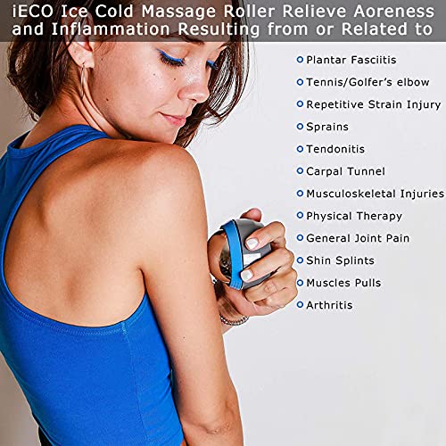 iECO Massage Ice Roller Ball Cold & Heat Therapy Plantar Fasciitis Roller - color: Gray & Blue