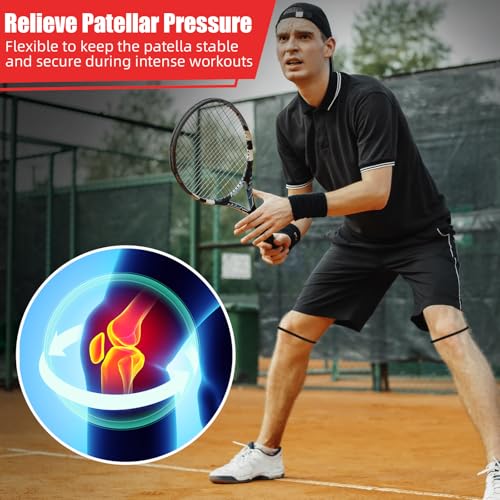 Foilswirl Patella Knee Band Basketball Knee Strap,4,Black and Red,M - color: Black and Red, size: M