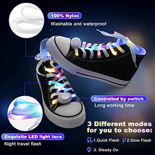 Waydress 6 Pairs LED Shoelaces Light up Flashing Shoe Laces