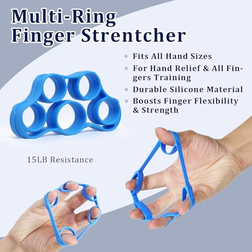 CYFIE Grip Strength Trainer Kit Adjustable 10-132Lbs Hand Exerciser Counter - color: Blue