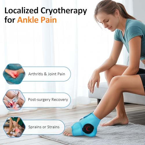 Comfytemp Ankle Ice Pack Wrap, Refillable Wearable Ice Bags for Injuries