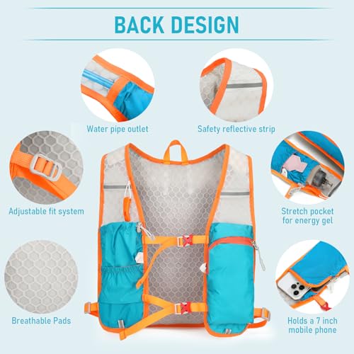 RYACO Running Hydration Vest , 2L Leak‑Proof Water Bladder for Running - color: Orange