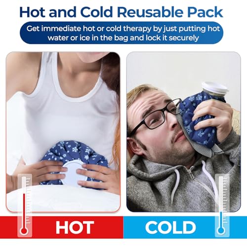 Ohuhu 3 Pack Ice Pack and Ice Bag for Injuries Hot Cold Therapy 6"/9"/11"