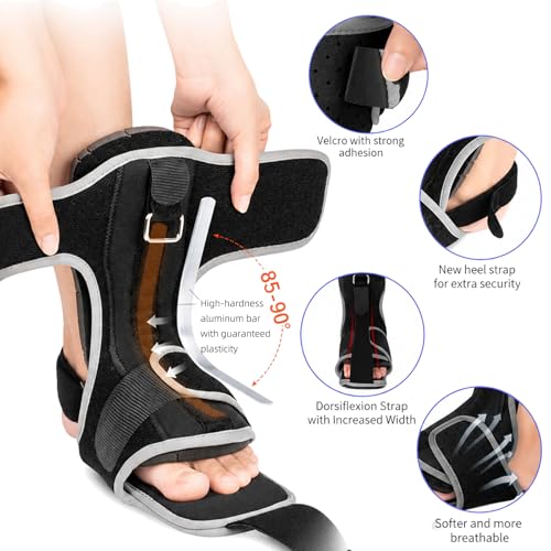 Plantar Fasciitis Night Splint, One Size Men & Women, Black - color: Black