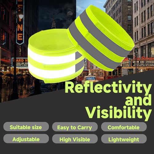 6-Pack Elastic Reflective Bands for Strollers, High Visibility Safety Reflectors with Adjustable for Night Walking, Running, Cycling, Baby Gear