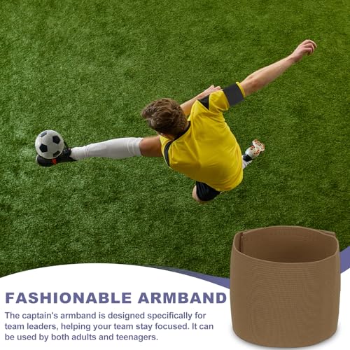 Soccer Captain Armband Elastic Wrist Arm Bands Adjustable Player Team Leader Anti-Slip Badge Sports Accessories - color: Brown