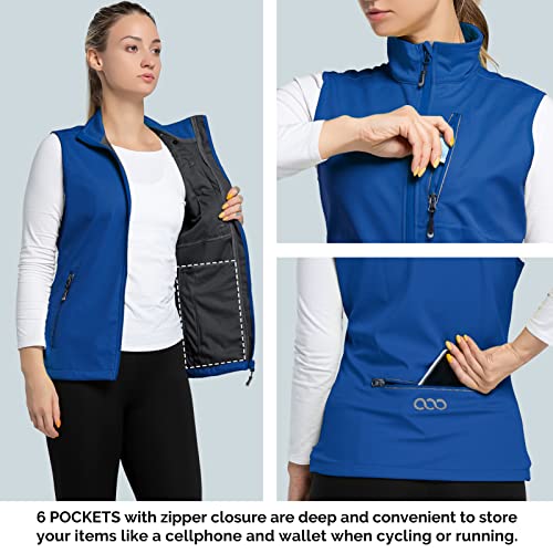 33,000ft Women's Lightweight Running Vest with 6 Pockets for Travel Golf - color: Azure, size: X-Small
