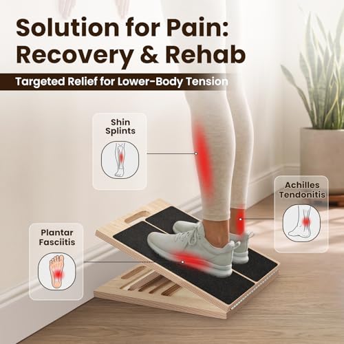 Premium Adjustable Wooden Slant Board for Calf Stretching & Squats, 330lb