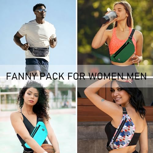 Fanny Pack for Women Men,Crossbody Water Resistant Sports Waist Bag Pack - color: 1pack-multicolor