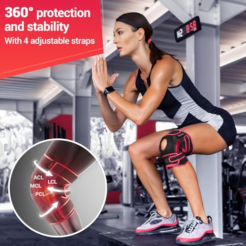 DR. BRACE ELITE Knee Brace with Side Stabilizers & Patella Gel Pads - color: Sunrise, size: Small