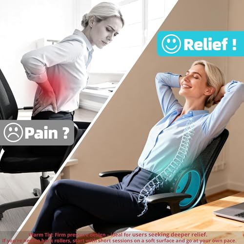 GymCope 10 Inch Back Roller, Foam Roller for Exercise, Spine-Safe Groove - color: Blue