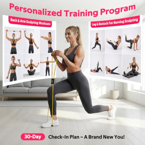 Resistance Bands with Handles, Figure 8 Fitness Bands, Exercise Bands Set - color: Yellow, Blue, Red, size: 3pcs