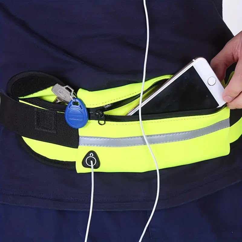 Running Belt Waist Pack for Runner Marathon Jogging Cycling Fitness Elastic Belt with Zipper Closure Secure Phone Holder for Men Women Jogger Slim Waistband （Blue） - color: Blue