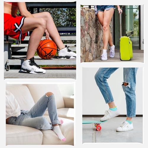 Felicigeely Athletic Running Ankle Socks Cushioned Low Cut Men Women 6 Pack - color: Bright Color, size: 6-9