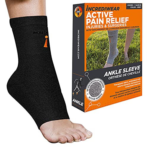 Incrediwear Ankle Sleeve – Infrared Ankle Brace for Men and Women - color: Black, size: Small/Medium (Pack of 1)