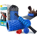 Krightlink 5 in1 Foam Roller Set High Density Foam Roller Muscle Recovery - color: Deep Blue