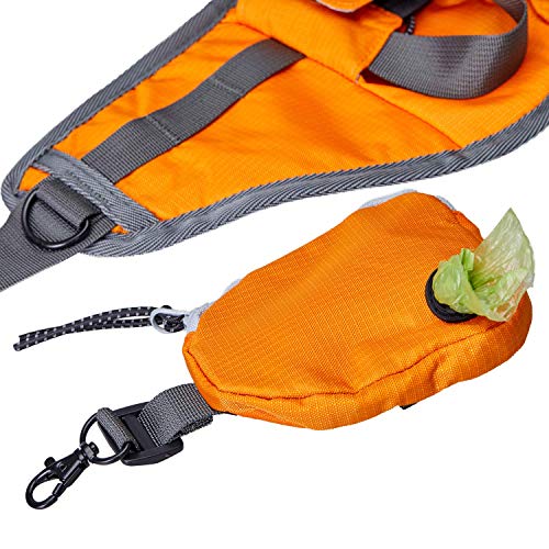 Blueberry Style Orange Bumbag Waist Bag Fanny Pack for Walking Running - Built-in Poop Bag Holder, Dog Treat Pouch, Adjustable Waistband, and Bottle Holder - color: 1 Pack Waist Bag - Orange