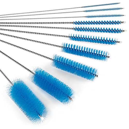 CiaraQ Bottle Cleaning Brushes, 8 Inch Nylon Tube Brush Set - color: Blue, size: 8.0 Inch (10pcs)
